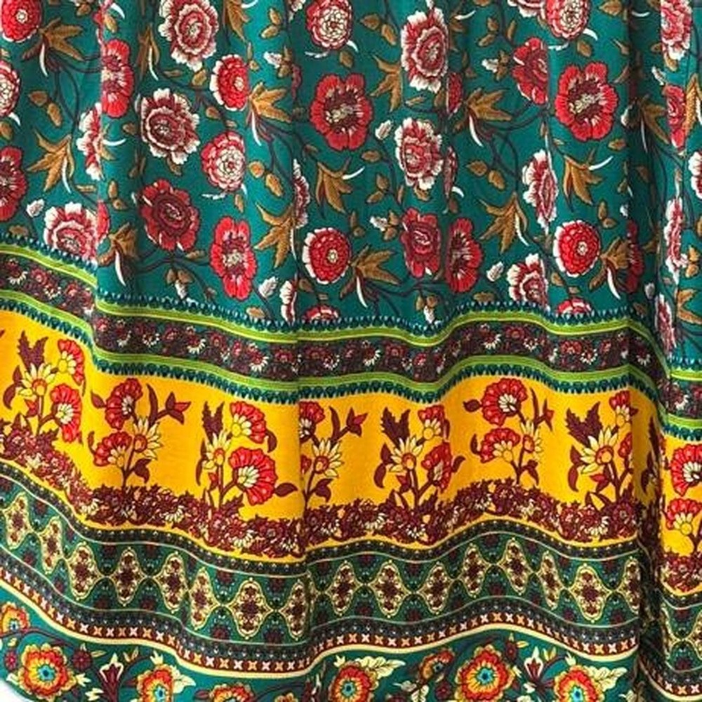 NWT Vibrant Floral Cupshe Boho Babydoll Mini Dress Small - Picture 6 of 6